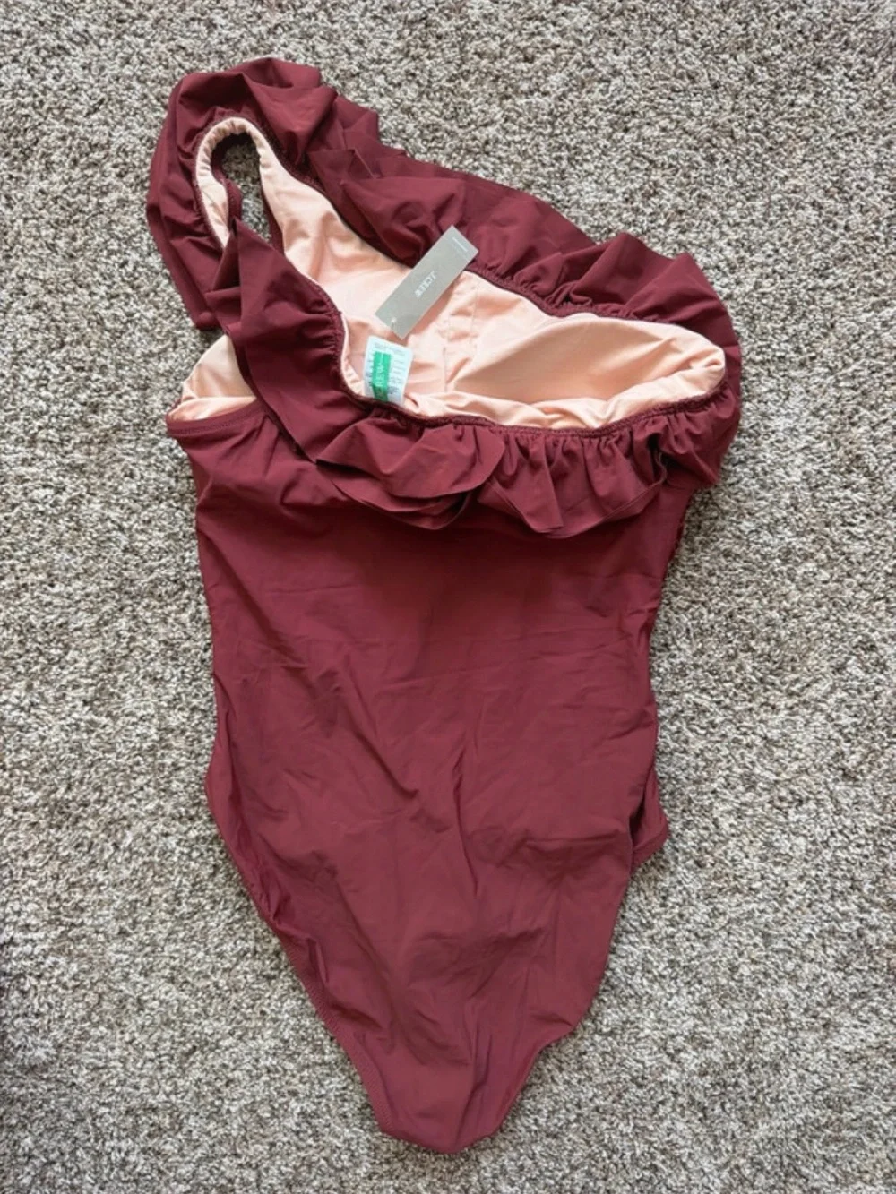 J. Crew One-Shoulder Ruffle One-Piece Swimsuit